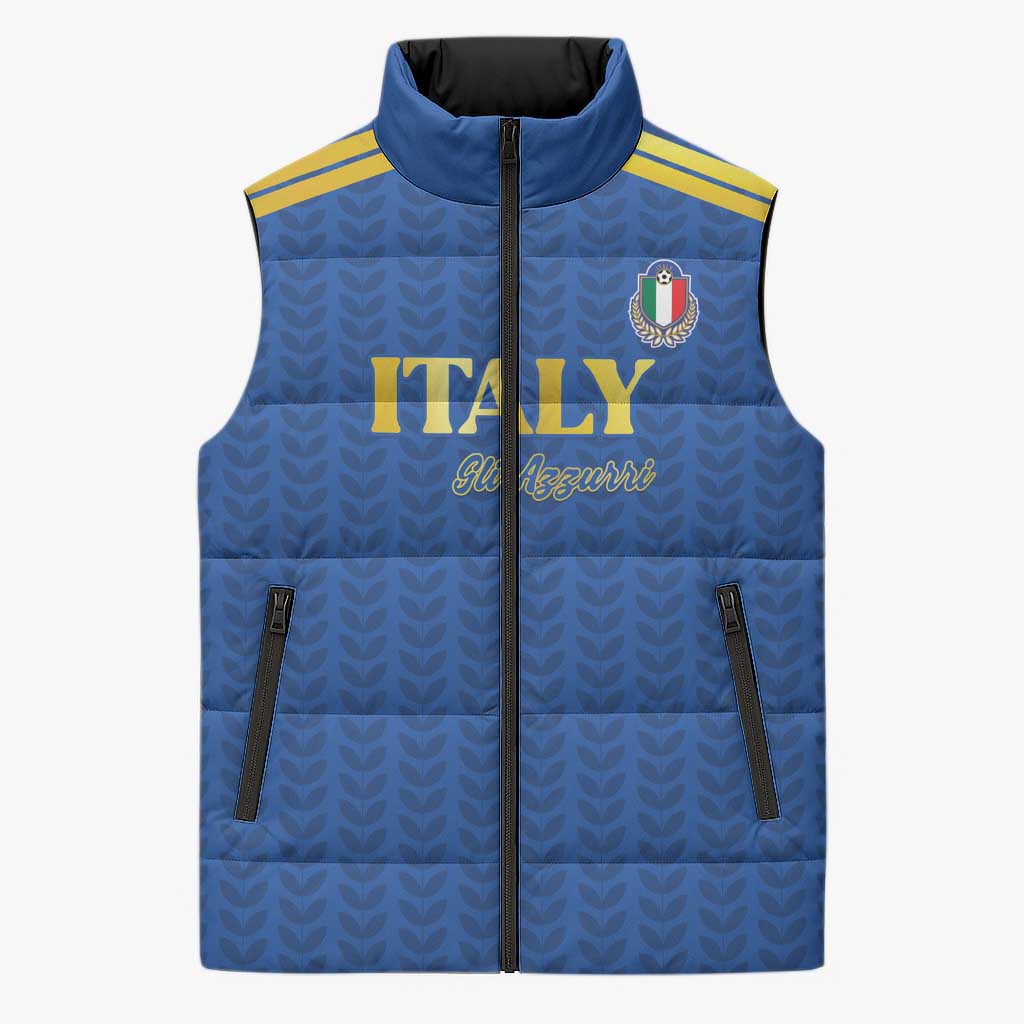 Custom Italy Football 2026 Sleeveless Puffer Jacket Road To Champions - Wonder Print Shop