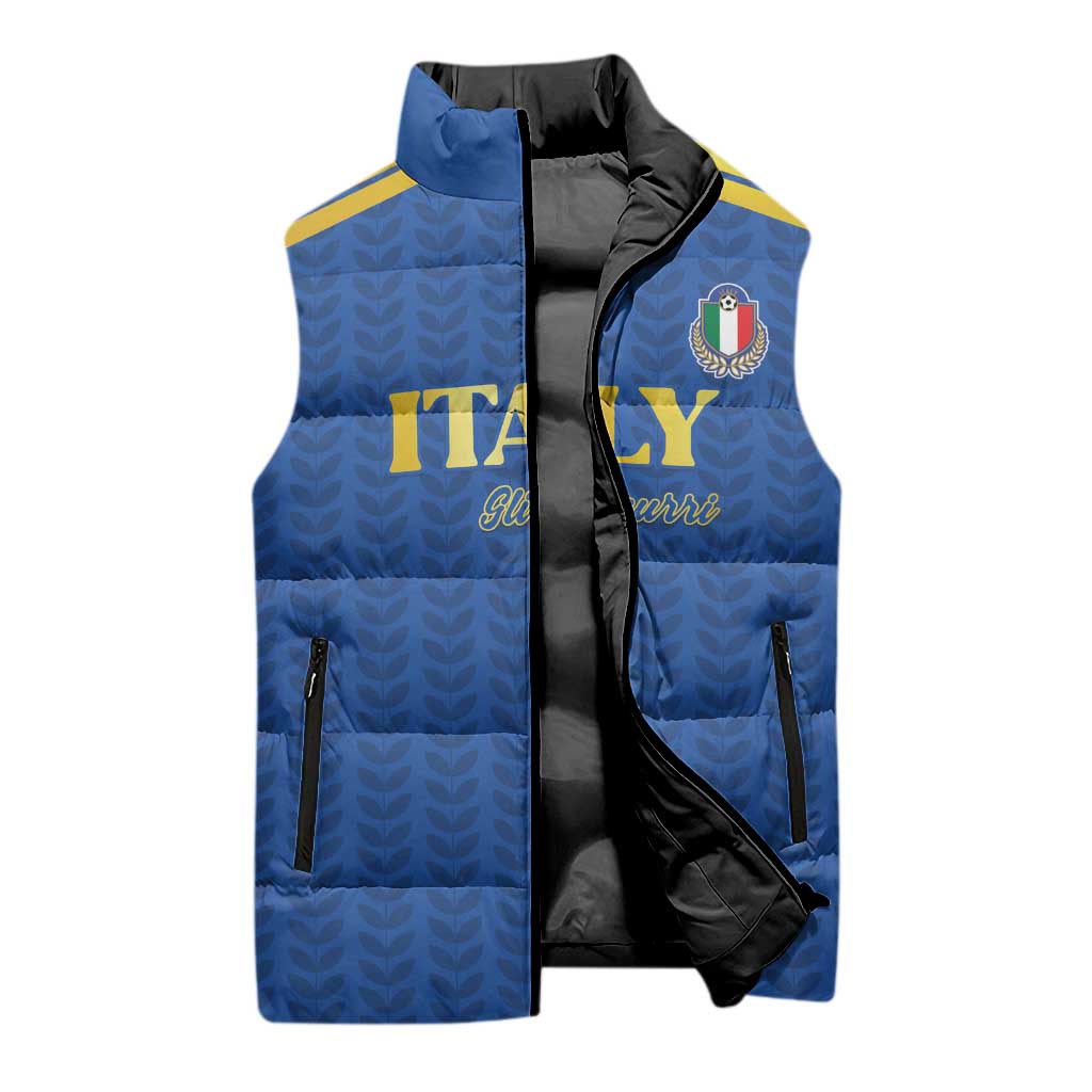 Custom Italy Football 2026 Sleeveless Puffer Jacket Road To Champions - Wonder Print Shop