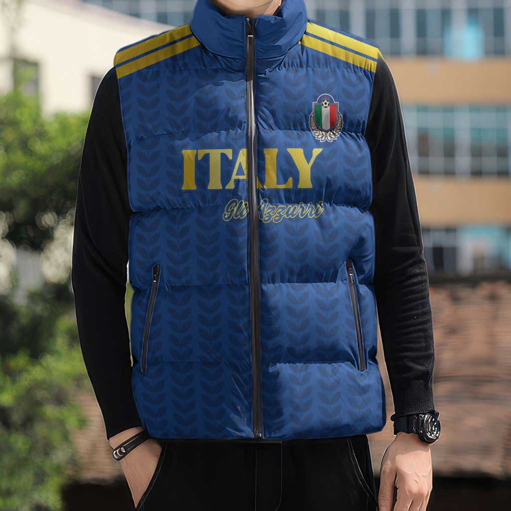 Custom Italy Football 2026 Sleeveless Puffer Jacket Road To Champions - Wonder Print Shop