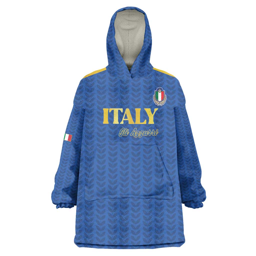 Custom Italy Football 2026 Wearable Blanket Hoodie Road To Champions - Wonder Print Shop