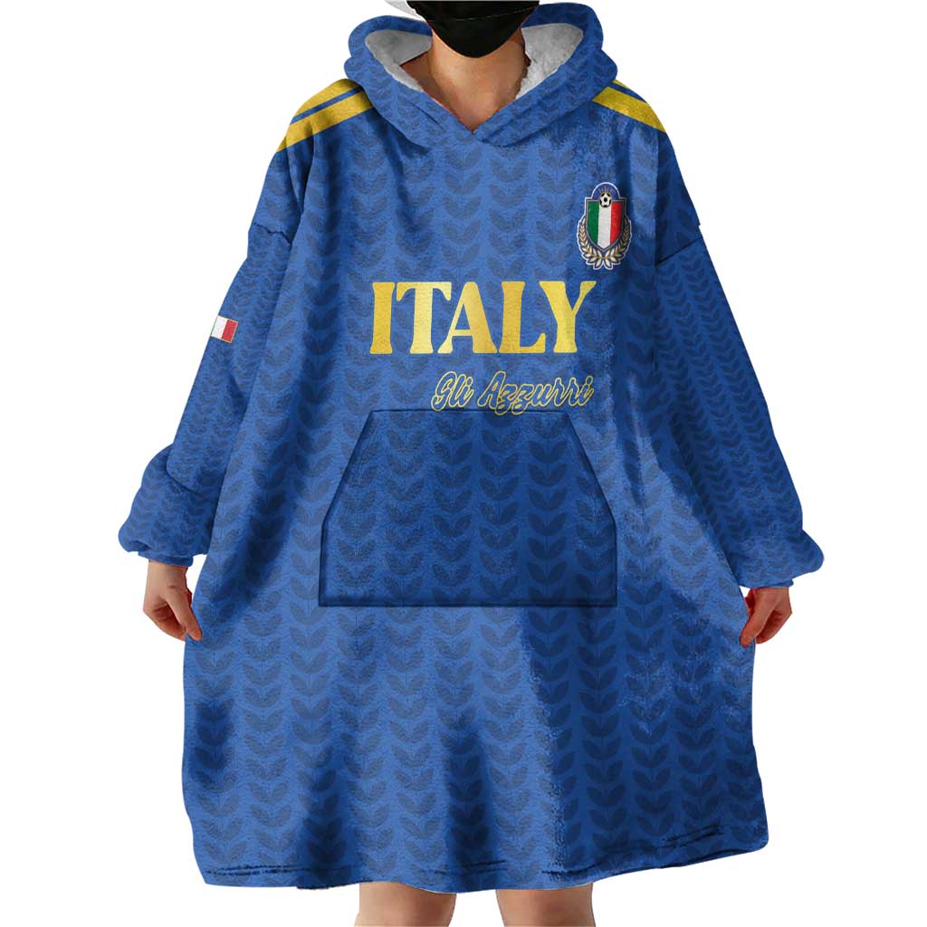 Custom Italy Football 2026 Wearable Blanket Hoodie Road To Champions - Wonder Print Shop