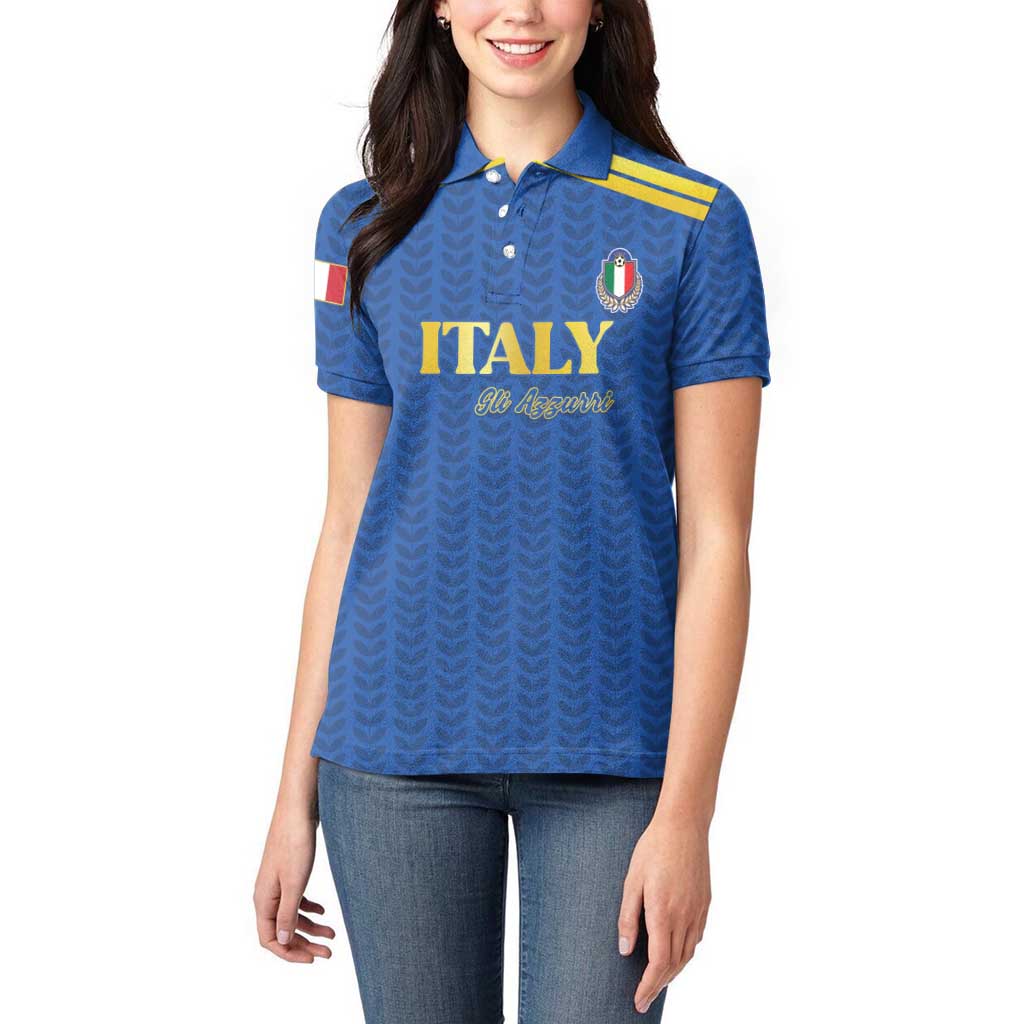 Custom Italy Football 2026 Women Polo Shirt Road To Champions - Wonder Print Shop