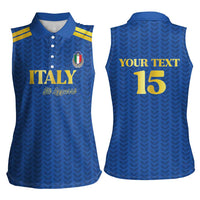 Custom Italy Football 2026 Women Sleeveless Polo Shirt Road To Champions - Wonder Print Shop