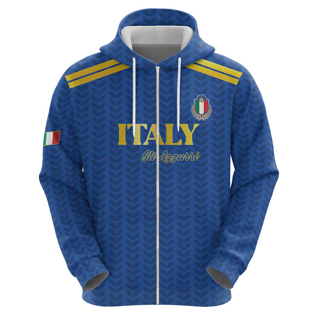 Custom Italy Football 2026 Zip Hoodie Road To Champions - Wonder Print Shop