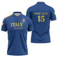 Custom Italy Football 2026 Zipper Polo Shirt Road To Champions - Wonder Print Shop