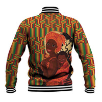 African-American Mother's Day Baseball Jacket Black Mom And Son Kente Pattern