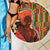 African-American Mother's Day Beach Blanket Black Mom And Son Kente Pattern