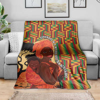 African-American Mother's Day Blanket Black Mom And Son Kente Pattern