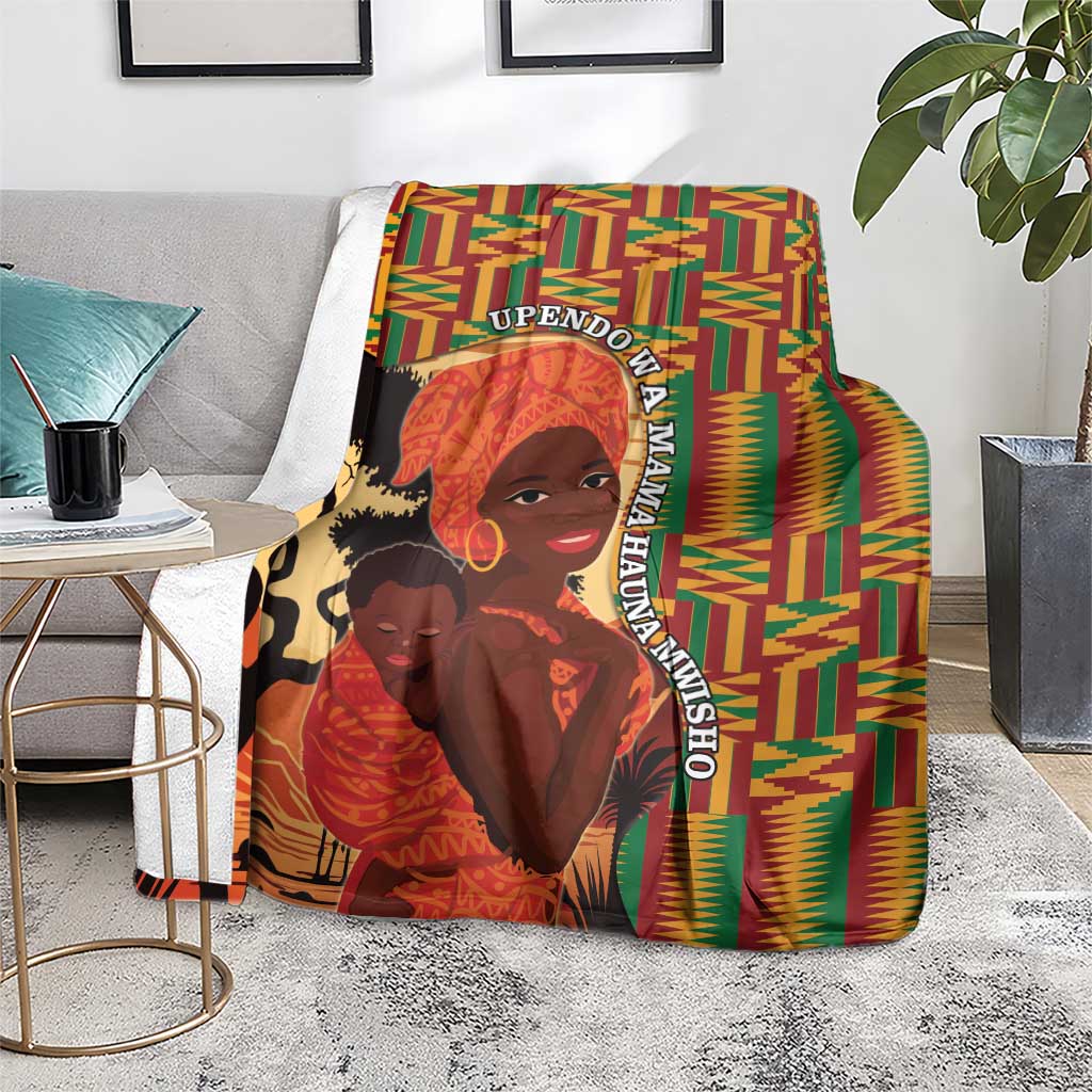 African-American Mother's Day Blanket Black Mom And Son Kente Pattern