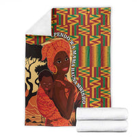African-American Mother's Day Blanket Black Mom And Son Kente Pattern