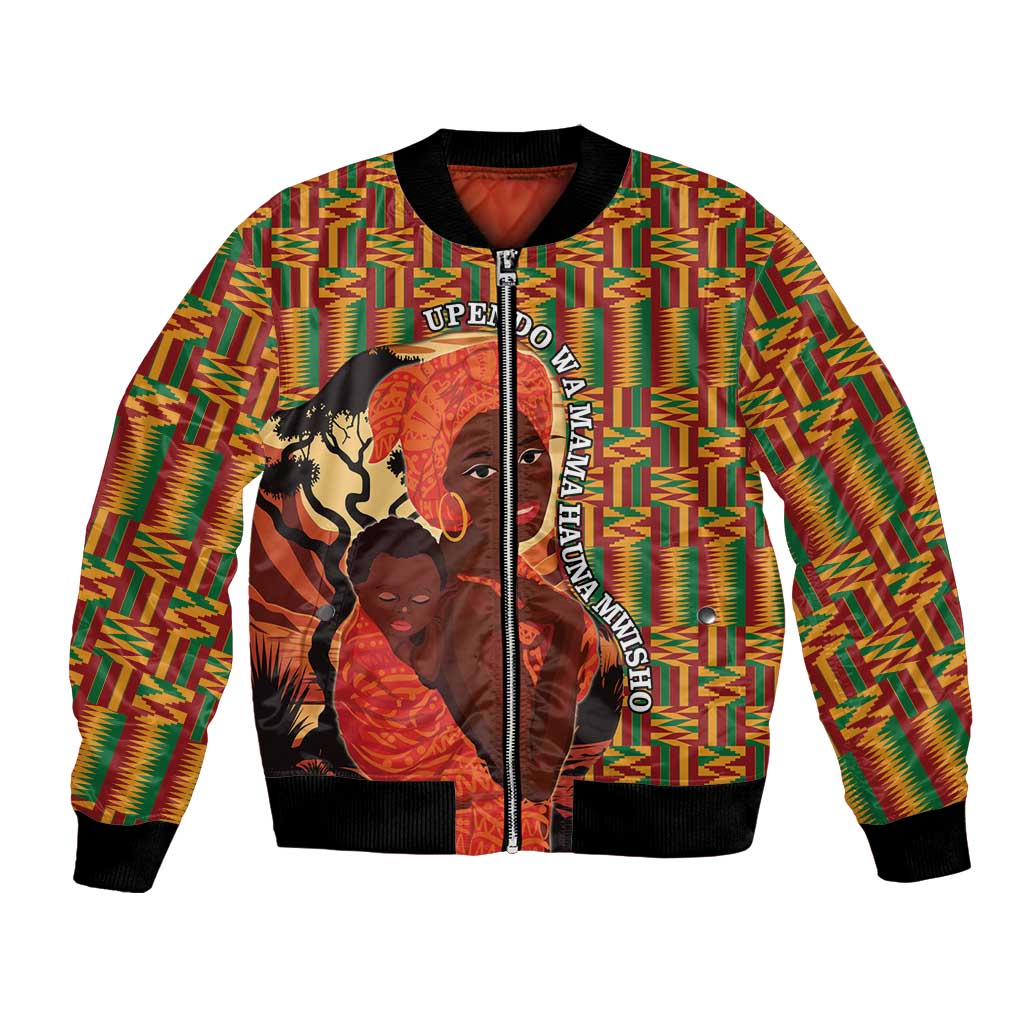 African-American Mother's Day Bomber Jacket Black Mom And Son Kente Pattern