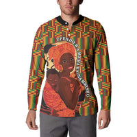 African-American Mother's Day Button Sweatshirt Black Mom And Son Kente Pattern