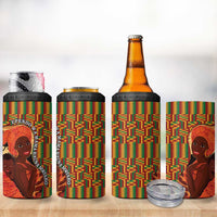 African-American Mother's Day 4 in 1 Can Cooler Tumbler Black Mom And Son Kente Pattern