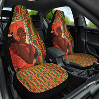 African-American Mother's Day Car Seat Cover Black Mom And Son Kente Pattern