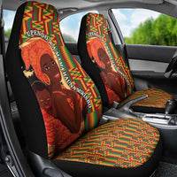 African-American Mother's Day Car Seat Cover Black Mom And Son Kente Pattern