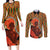African-American Mother's Day Couples Matching Long Sleeve Bodycon Dress and Long Sleeve Button Shirt Black Mom And Son Kente Pattern