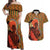 African-American Mother's Day Couples Matching Off Shoulder Maxi Dress and Hawaiian Shirt Black Mom And Son Kente Pattern