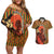 African-American Mother's Day Couples Matching Off Shoulder Short Dress and Hawaiian Shirt Black Mom And Son Kente Pattern