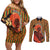 African-American Mother's Day Couples Matching Off Shoulder Short Dress and Long Sleeve Button Shirt Black Mom And Son Kente Pattern