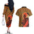 African-American Mother's Day Couples Matching Off The Shoulder Long Sleeve Dress and Hawaiian Shirt Black Mom And Son Kente Pattern