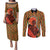 African-American Mother's Day Couples Matching Puletasi and Long Sleeve Button Shirt Black Mom And Son Kente Pattern