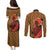 African-American Mother's Day Couples Matching Puletasi and Long Sleeve Button Shirt Black Mom And Son Kente Pattern