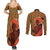 African-American Mother's Day Couples Matching Summer Maxi Dress and Long Sleeve Button Shirt Black Mom And Son Kente Pattern