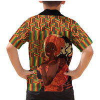 African-American Mother's Day Family Matching Mermaid Dress and Hawaiian Shirt Black Mom And Son Kente Pattern