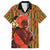 African-American Mother's Day Family Matching Off The Shoulder Long Sleeve Dress and Hawaiian Shirt Black Mom And Son Kente Pattern