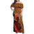 African-American Mother's Day Family Matching Off Shoulder Maxi Dress and Hawaiian Shirt Black Mom And Son Kente Pattern