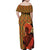 African-American Mother's Day Family Matching Off Shoulder Maxi Dress and Hawaiian Shirt Black Mom And Son Kente Pattern