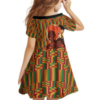 African-American Mother's Day Family Matching Off Shoulder Short Dress and Hawaiian Shirt Black Mom And Son Kente Pattern