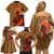 African-American Mother's Day Family Matching Off Shoulder Short Dress and Hawaiian Shirt Black Mom And Son Kente Pattern