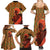 African-American Mother's Day Family Matching Summer Maxi Dress and Hawaiian Shirt Black Mom And Son Kente Pattern