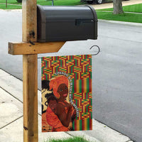 African-American Mother's Day Garden Flag Black Mom And Son Kente Pattern