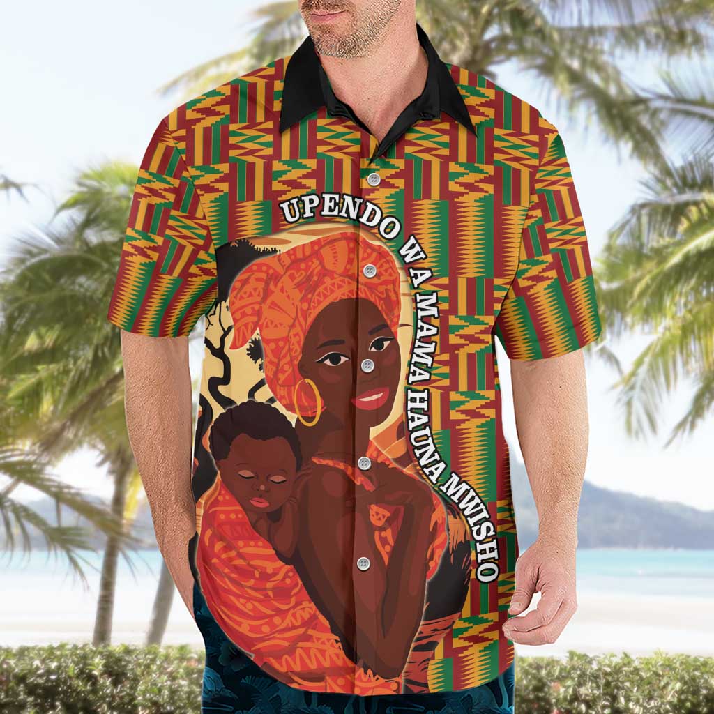 African-American Mother's Day Hawaiian Shirt Black Mom And Son Kente Pattern
