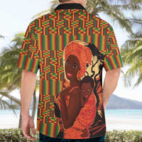 African-American Mother's Day Hawaiian Shirt Black Mom And Son Kente Pattern