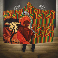 African-American Mother's Day Hooded Blanket Black Mom And Son Kente Pattern