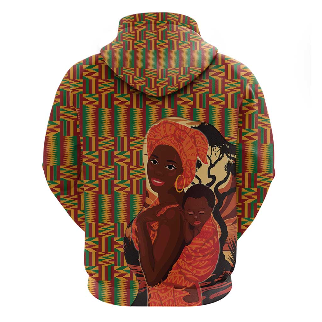 African-American Mother's Day Hoodie Black Mom And Son Kente Pattern