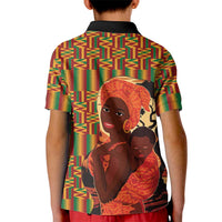 African-American Mother's Day Kid Polo Shirt Black Mom And Son Kente Pattern