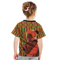 African-American Mother's Day Kid T Shirt Black Mom And Son Kente Pattern