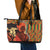 African-American Mother's Day Leather Tote Bag Black Mom And Son Kente Pattern