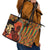African-American Mother's Day Leather Tote Bag Black Mom And Son Kente Pattern