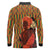African-American Mother's Day Long Sleeve Polo Shirt Black Mom And Son Kente Pattern