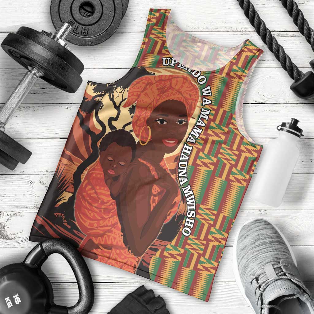 African-American Mother's Day Men Tank Top Black Mom And Son Kente Pattern