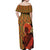 African-American Mother's Day Off Shoulder Maxi Dress Black Mom And Son Kente Pattern