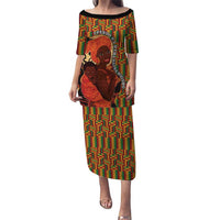 African-American Mother's Day Puletasi Black Mom And Son Kente Pattern