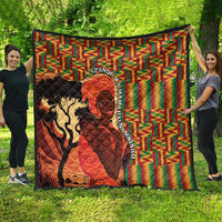 African-American Mother's Day Quilt Black Mom And Son Kente Pattern