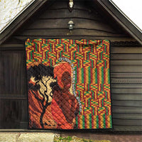 African-American Mother's Day Quilt Black Mom And Son Kente Pattern