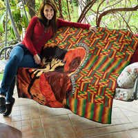 African-American Mother's Day Quilt Black Mom And Son Kente Pattern